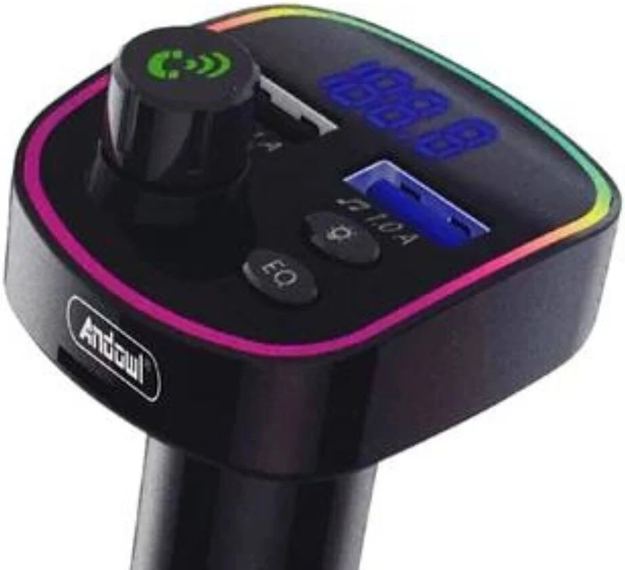 Modulator FM Bluetooth Andowl  Q-C57, 2 porturi USB + 1 port PD, 5V/3.1A, lumini RGB, ecran LED, negru 3