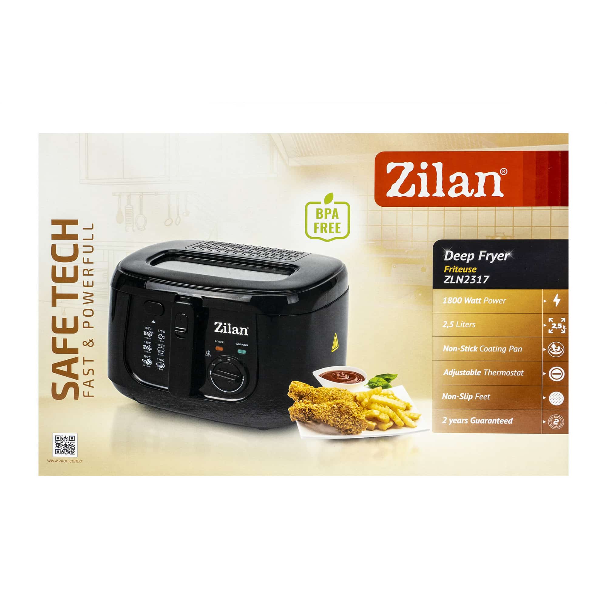 Friteuza, putere 1800 W, capacitate ulei 2.5 l / ZLN 2317 - Zilan Official 4