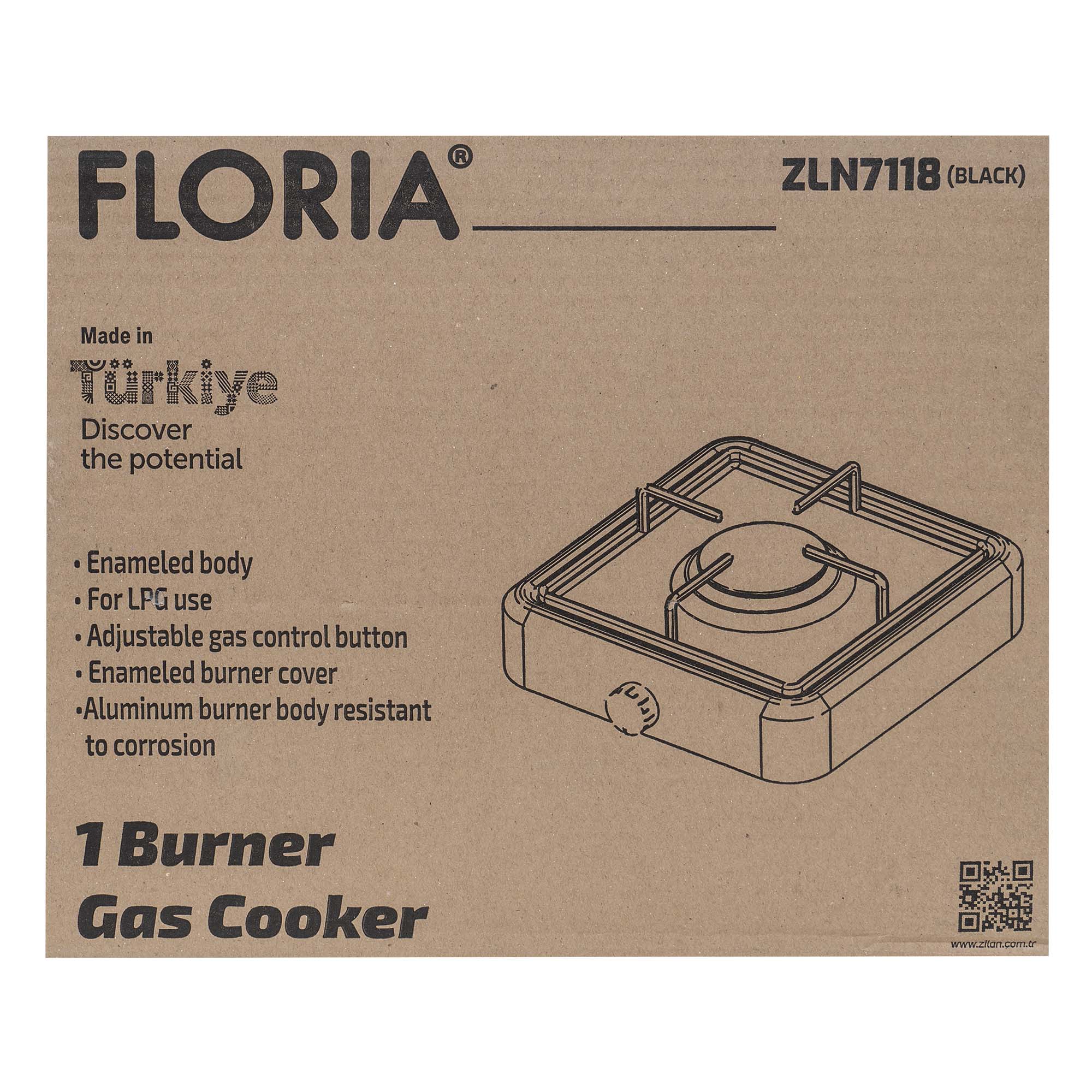 Aragaz 1 ochi, Floria, cu alimentare la butelie, culoare negru / ZLN 7118 4
