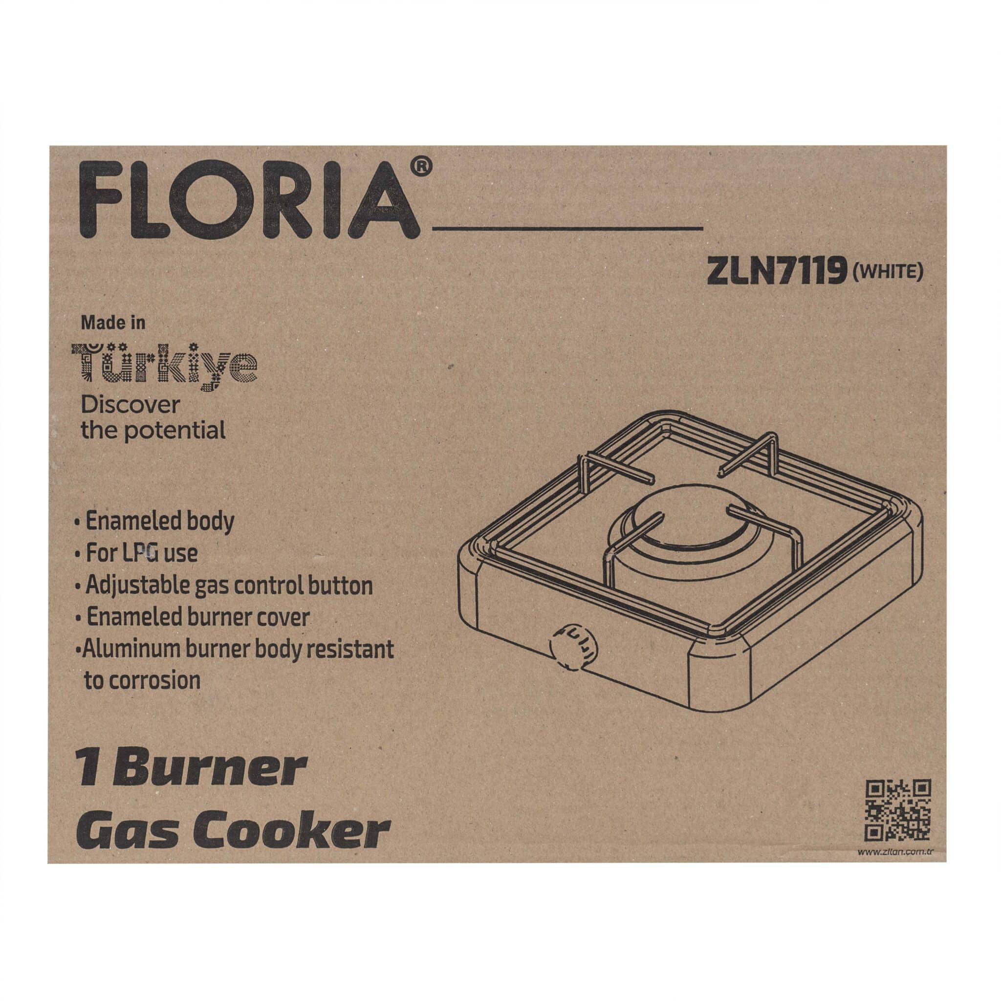 Aragaz 1 ochi, Floria, cu alimentare la butelie, culoare alb / ZLN 7119 4